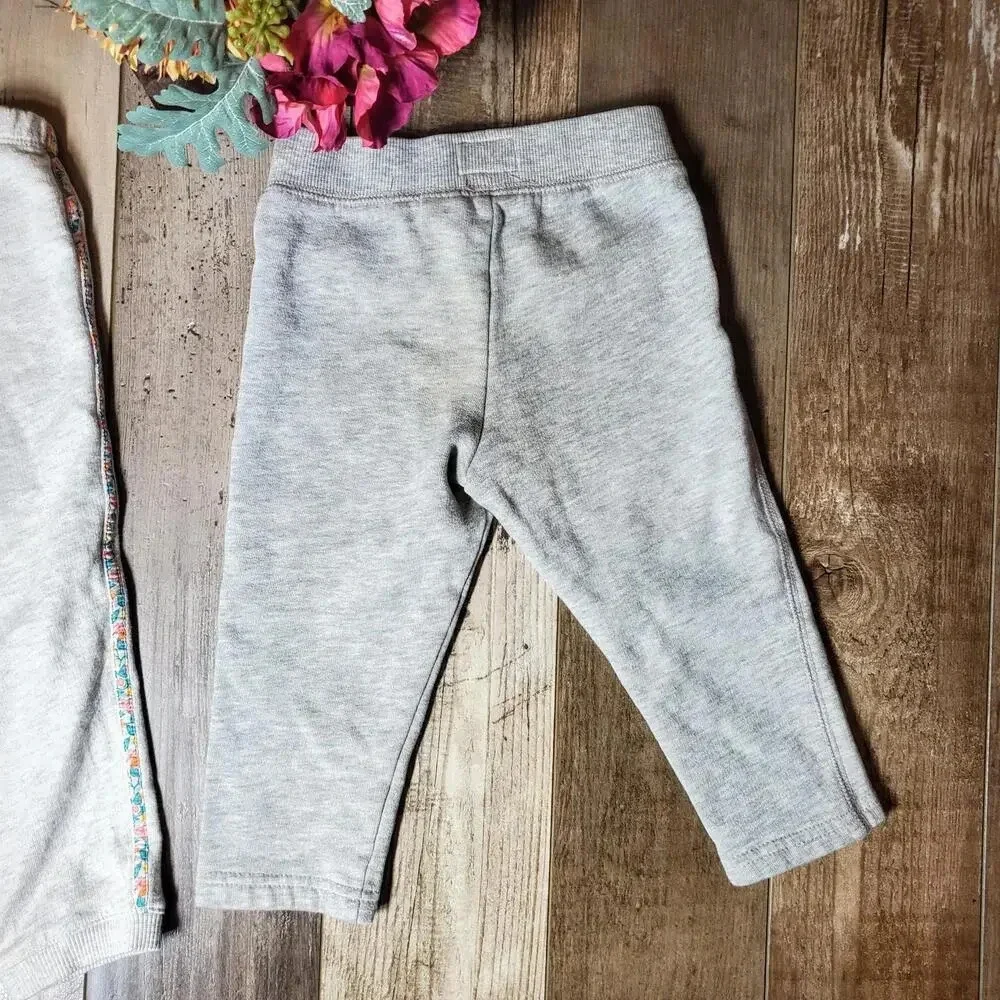 OshKosh B'gosh & Carter's Toddler Girl Gray Sweatpants Joggers Bundle Size 24m
